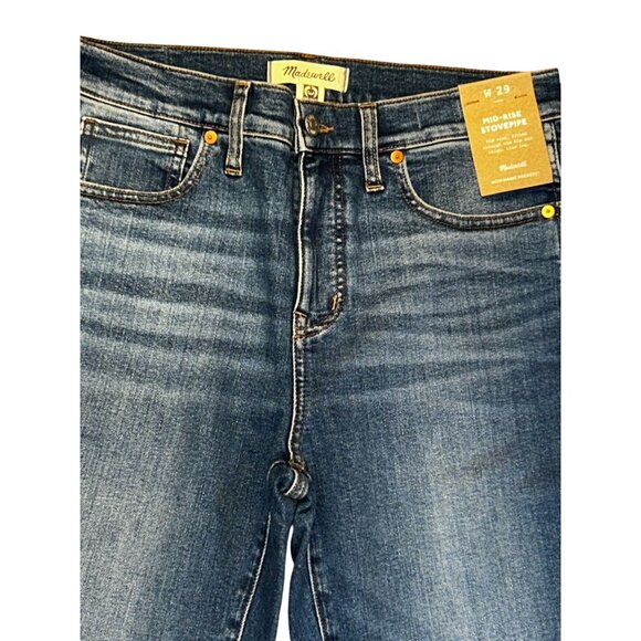 Madewell Womens Mid-Rise Stovepipe Jeans Size 29 NWT Harsdale Wash - Picture 4 of 9
